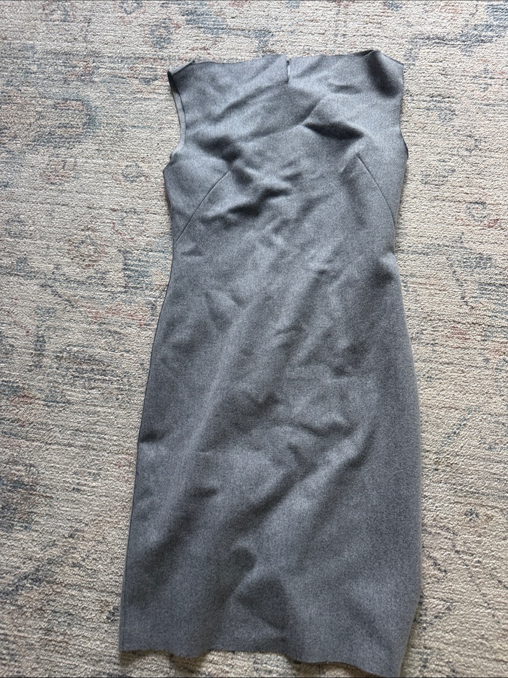 Chaiken and Capone Tailored Sleeveless Midi Dress in Charcoal Gray